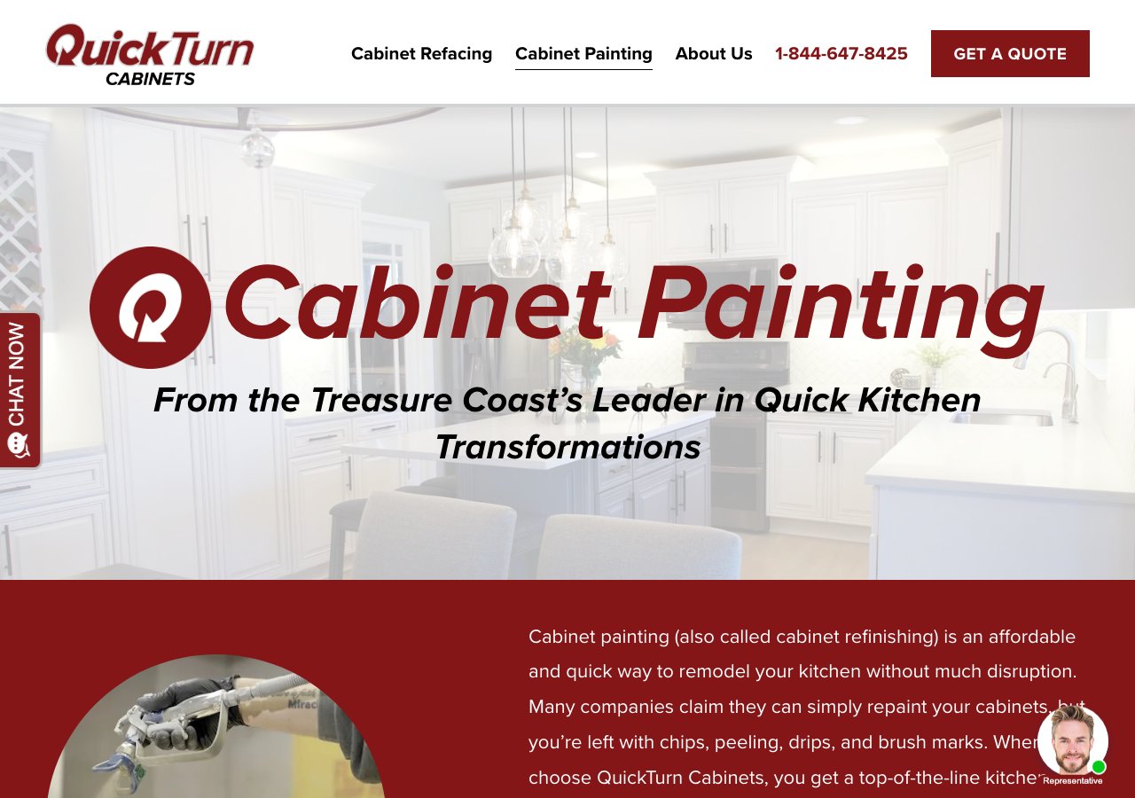 QuickTurn landing page before: vague headline, no offer
