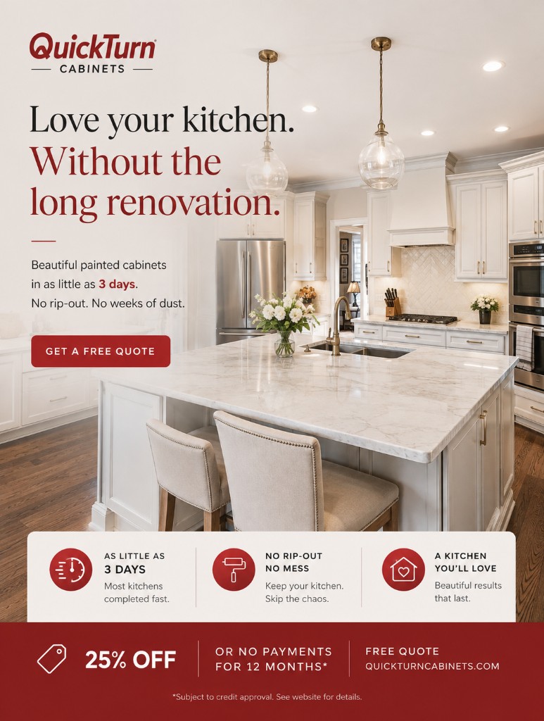 QuickTurn Meta ad: Love your kitchen without the long renovation